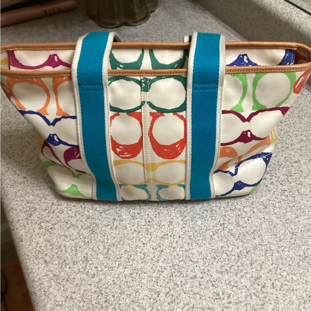 Colorful Coach Women's Tote Bag - Picture 4 of 12
